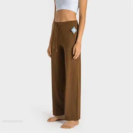 L-336 High-Rise Wide Leg Pant Loungeful Yoga Pants Feel Comfortable Throwback Still Pant Breathable Trousers with Drawcord Naked F309c