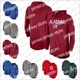 Hoodies في الهواء الطلق هوديز الرجال NCAA Alabama Crimson Tide 2019 Midine Long Sleeve Performance Top Heather Gray Red Siz266L