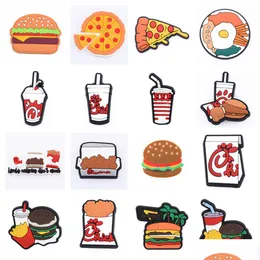 Athletic Outdoor Pvc Chick Fil French Fries Pizza Party Christmas Hamburger Shoes Charm Gift Childrens Clogs Decoration Diy Drop Deliv Otnro