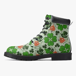 DIY Clássico Martin Botas Homens Mulheres Sapatos Padrão Personalizado Moda Legal Verde Minimalista Versátil Botas Casuais Elevadas 36-48 8887