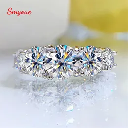 Wedding Rings Smyoue 18k Plated 36CT All Moissanite for Women 5 Stones Sparkling Diamond Band S925 Sterling Silver Jewelry GRA 230282z