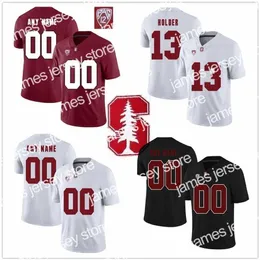 American College Football Wear Custom Stanford Cardinal Football Alla namn nummer Black Red White 3 KJ Costello 72 Walker Little 19220V