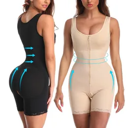 Fajas colombianas reductora modeladores femininos overbust alta compressão bodyshapers completos controle de barriga recuperação pós-parto slim327e