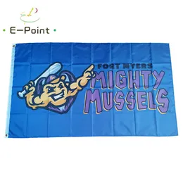 Milb Fort Myers Mighty Małże Flaga 3 5 stóp 90 cm 150 cm Banner poliestrowy Dekoracja Latającego Dom Garden Prezenty 250m