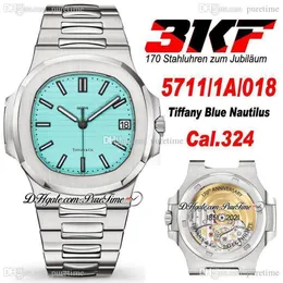 3KF 5711 1A 018 Cal A324 Автоматические мужские часы 170 Anniversary Limited Edition Tiffan9 Браслет из нержавеющей стали с синим текстурированным циферблатом 261i