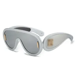 Occhiali da sole con montatura grande di marca di moda per donna uomo unisex da viaggio occhiali da sole Y2k pilota sport lunette de soleil senza scatola