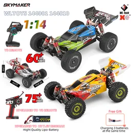 Electric RC Car WLtoys 144001 144010 Brushless 1 14 2.4G RC 4WD Electric High Speed Off Road Remote Control Racing Drift 1 14 Toys Gift 230909