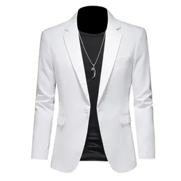 Mäns kostymer Blazers Fashion Men's Business Casual Blazer White Red Green Black Solid Color Slim Fit Jacket Wedding Groom Party Suit M-6XL 230908