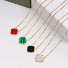 Designer-Halskette, klassische Mode-Anhänger-Verbindung für Frauen, elegante 4 vierblättrige Kleeblatt-Medaillon-Halskette, hochwertige Halsbandketten J228G