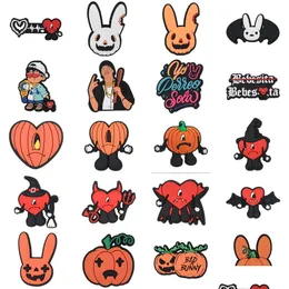 Charms ny designer dålig bunny halloween pvc clog sko för dekorationsstilar allt i lager droppleverans otwag