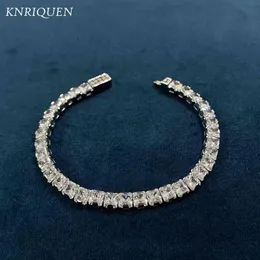 Klasyczny 925 Srebrny srebrny 44 mm Symulować Diamond Bransoletka ślubna Morsanite Strand dla kobiet Prezent biżuterii 16cm75322w