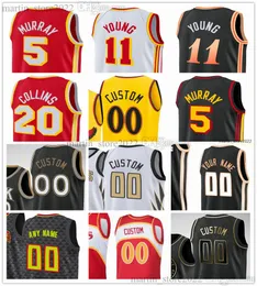 2023 Basketball Jersey Trae 11 Young Dejounte 5 Murray Bogdan 13 Bogdanovic Clint 15 Capela De'Andre 12 Hunter Onyeka 17 Okongwu Bruno 24 Fernando Saddiq 41 Bey Printed