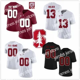 American College Football Wear Custom Stanford Cardinal Football valfritt namn nummer Black Red White 3 KJ Costello 72 Walker Little 192218