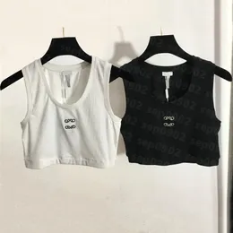 Kadın Knits Crop En iyi spor sutyen elastik örme yoga üstleri tasarımcı mektup baskı yelek kadın spor giyim