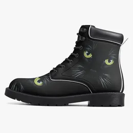 Fai da te Classic Martin Boots uomo donna scarpe Modello personalizzato moda gatto nero cool Stivali casual rialzati versatili 36-48 9225