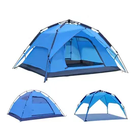 Virson 3-4 사람 이중 계층 UV 방수 방수 경량 접이식 자동 팝업 야외 캠핑 텐트 282U