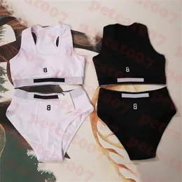 Letter Embroidered Swimsuit Tracksuit Bikini Womens Sports Tank Top Briefs Fashion Ladies Swimwear Two Colors286T