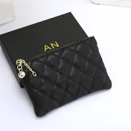 Luxury Zipper Coin Purse Soft Leather Wallet Man Woman Designer Credit ID Card Holder Key Pouch Ring Poucht Bag Travel Document PA326M