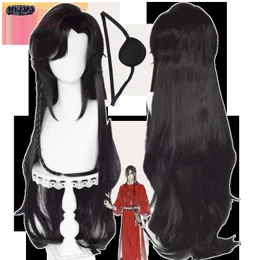 Cosplay Wigs Hua Cheng San Lang Cosplay Wig Heaven Officials Blessing Cosplay Tian Guan Ci Fu Wig Black Heat Resistant Synthetic Hair Wigs 230908