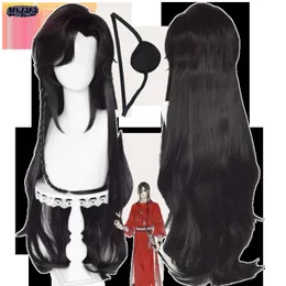 Perucas Cosplay Hua Cheng San Lang Peruca Cosplay Céu Oficiais Bênção Cosplay Tian Guan Ci Fu Peruca Preto Resistente ao Calor Perucas de Cabelo Sintético 230908