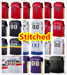 Stitched Zion Basketball Williamson Jerseys CJ McCollum Brandon Ingram Jonas Valanciunas Larry Nance Jr. Kira Lewis Jr. Cody Zeller Trey Murphy III Willy Hernangomez