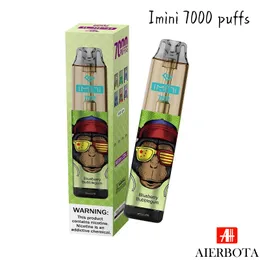 Authentische 20 reguläre Geschmacksrichtungen, Original Imini 7000 Puffs, Einweg-Vape-Pen, E-Zigarette mit Airflow-Control-Mesh-Spule, 850-mAh-Akku, 15-ml-Vape-Pen