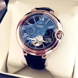 Zegarek na rękę najlepsze automatyczne zegarek mężczyźni moda mechaniczna faza fazowa Water Water Calendar Watches Relojes para hombre