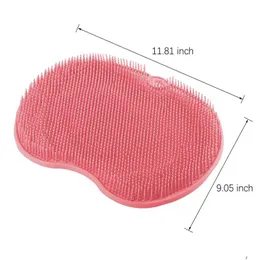 Other Bath Toilet Supplies Exfoliating Shower Mas Scraper Bathroom Non-Slip Mat Back Brush Sile Foot Wash Body Cleaning B Homefavor Ottql