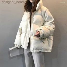 Women's Down Parkas Women's Down Parkas Ladies Fashionable Winter Oversized Stand Collar Jacket Women 2022 Warm Thick Loose Chic Parka Bread Padded CoatWomen' L230909