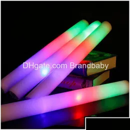 LED Light Sticks 12/15/30/60pcs Glow Bk Colorf RGB Foam Stick Cheer Tube Ciemne na przyjęcie urodzinowe na Xmas Dostawa Zabawki gif dhdzl g dhviv