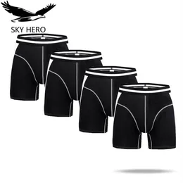 4pcs lot Men Underwear Long Boxers Male Panties Boxershort Calzoncillos Mens Underpants Man Boxer Hommes Modal Hombre Brand CX20082715