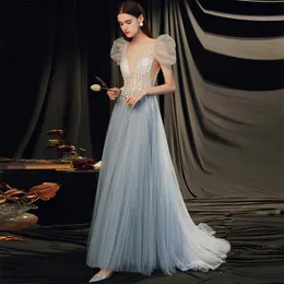 Favolosi abiti da ballo lucenti Abiti da sera plissettati Una linea di strascico Abito formale in tulle Strass di cristallo Occasioni speciali per la laurea Abiti da festa Abiti da sera