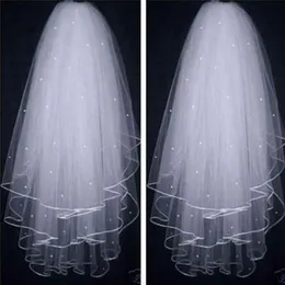 Tulle White Ivory Three Layer Bridal Veils High Quality Simple Short Elbow Length Soft Wedding Veil Accessories for Brides8185697309g