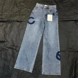 Top Jeans da donna a vita alta firmati pantaloni dritti a gamba larga mostrano pantaloni casual da donna sottili Taglia S-M-L Alta qualità