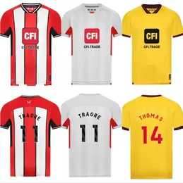 シェフィールドサッカージャージの男性Traore McBurnie Bogle 2023 2024 Vini Souza United Ahmedhodzic Brewster Hamer Norwood Lowe Football Shirts Top