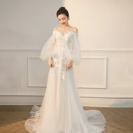 Designer-Luxus-Hochzeitskleider in A-Linie, Spitze, Kristalle, Strasssteine, Schnürung am Rücken, arabisches Hochzeitskleid, Vestidos de Novia, Organza, Kapellenschleppe, Spitzenapplikation, Brautkleider