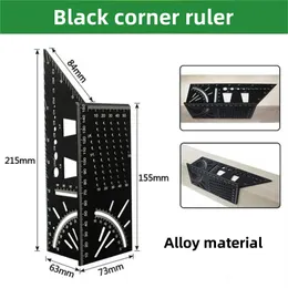 Régua de ângulo de aço inoxidável, régua de madeira em ângulo reto de 90 graus, ferramenta de medição de régua triangular multifuncional