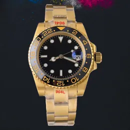 New Man Watch Solid Gold 고품질 40mm 스테인레스 스틸 시계 패션 워치 기계식 운동 자동 시계 잠수함 Montre