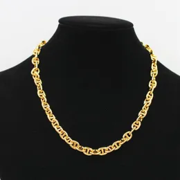 18K Gold Überzug Kaffeebohne Schwein Nase Ketten Halskette Frauen Urlaub OT Edelstahl Halsketten Schmuck Weibliche Party Feine Jewelr226e