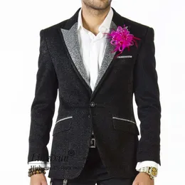 Męskie garnitury Blazers Blask Sequins Men Wedding Stanrd Groom Tuxedos Slim Fit Męska moda Prom 2 sztuki Zestawy Groomsmen Costume Homme 230909