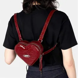 Evening Bags Vivi Designer Bags for Women Crocodile Pattern Backpack Japanese Fashion Shoulder Crossbody Bag Heart Mini bookbags f312j