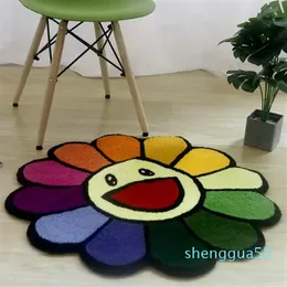 2022r Round Carpet Anti-slip Children's Playground Soft Plush Rugs Coffee Table Rug Living Room Floor Mats 2204013051