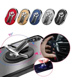 2 I 1 Ring Holder 360 Rotation Stent Car Mount Mobiltelefonhållare för iPhone Samsung Universal Car Air Vent Mount Navigation Lazy Bracket