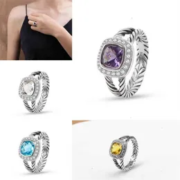 Ed Love Hoop Wedding Band Rings Purple Elegant Luxury Fashion Designer Jewelry Amethyst Zircon Ring Designers for WOM282Y