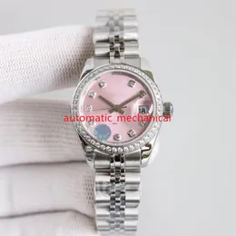 Reloj de señora de alta calidad de 31 mm con esfera multicolor 278384 Jubileo de acero inoxidable Bisel de diamante Mecánico automático Zafiro para mujer Wri249E