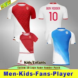 Monaco Ben Yedder 23 24 Home Soccer Jerseys Minamino Boadu Golovin Maillot de Foot Volland Embolo Flocage Jorge Men Kids Disasi Fofana Football Shirt