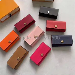 Дизайнерский кошелек-брелок Роскошный кошелек для монет, разноцветный кожаный ключник, короткий дизайнерский кошелек с шестью ключами, женский классический карман на молнии298J