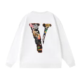 Vlone 144# Herren Hoodies Women Sweatshirt Designer Pullover Klassiker Buchstaben Stickbrief im Fleece Crew Neck Pullover Langarm Hoodie Vlone T Shirt