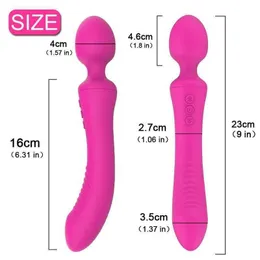 ألعاب جنسية قوية مركبة مزاجية AV Magic Wand المزدوجة مزدوجة الهزازات دسار للنساء G بقعة بظر المحفز sextoys امرأة البالغين