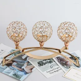 Ljushållare Celebrity European Wedding Crystal Iron Art Romantic Dinner Candelabros Para Velas Home Decor